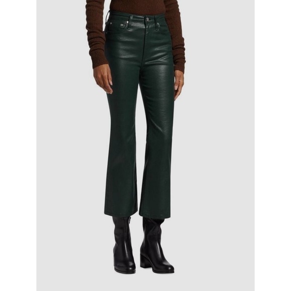 rag & bone Casey High Rise Ankle Flare Jeans in Coated Pine Grove Nwot - Picture 3 of 5